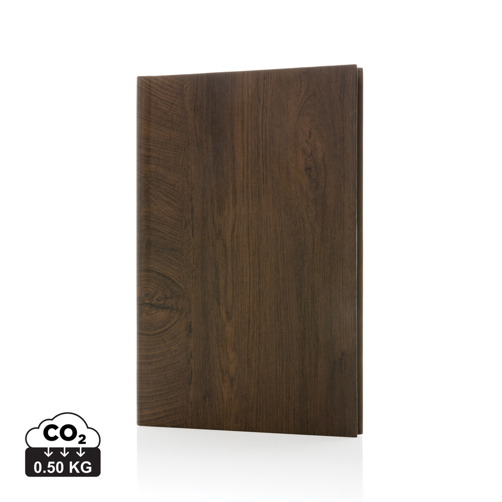 Cahier A5 imprimé bois personnalisable Kavana Marron foncé